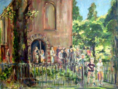 van gogh kerk zundert, serie kerkuitgang mieke van zundert